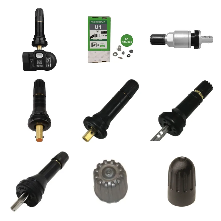 Programmable TPMS sensors, service kits, TPMS valve stems and caps
